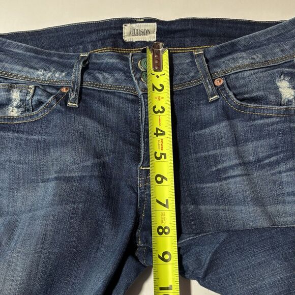 Hudson Ginny Crop Straight Cuff Denim Jeans Women's Size 29 Festival Casual - Picture 10 of 13